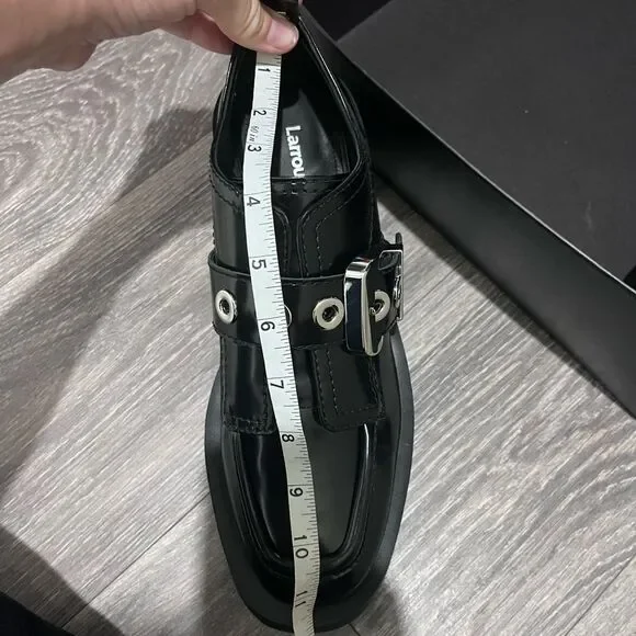 NIB LARROUDÉ Stewart Platform Oxford In Black Leather - Picture 11 of 13